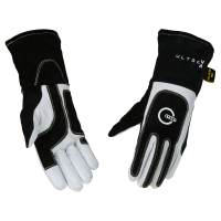 Краги спилковые ULTRA X STG2120 черные c белым