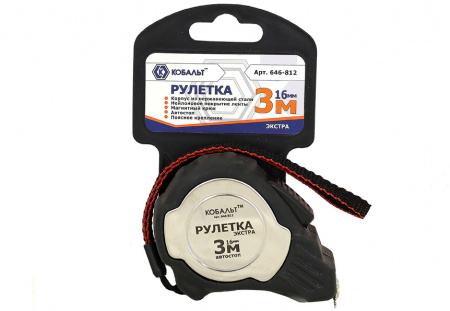Рулетка Кобальт Экстра 646-812 3м х 16мм ПРАКТИКА Рулетка Кобальт Экстра 646-812 3м х 16мм ПРАКТИКА