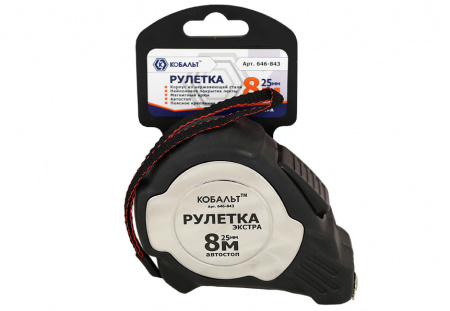 Рулетка Кобальт Экстра 646-843 8м х 25мм ПРАКТИКА Рулетка Кобальт Экстра 646-843 8м х 25мм ПРАКТИКА