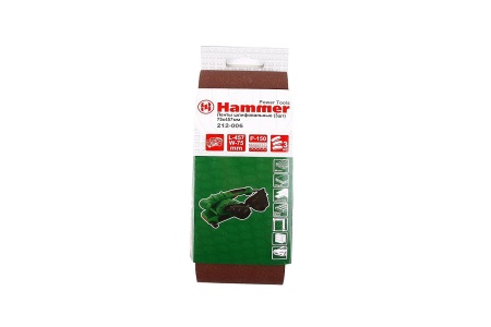 Лента шлиф. Hammerflex 212-006 75х475 Р150 по 3 шт