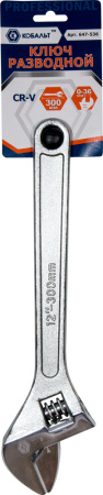 Ключ разводной 300мм 647-536, Cr-V КОБАЛЬТ