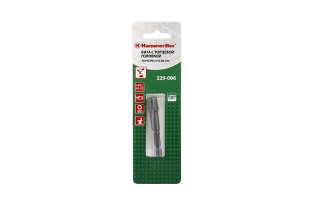 Головка Hammerflex 229-006 PS HS M6 (1/4), 65mm (1pc)/ 1шт. Головка Hammerflex 229-006 PS HS M6 (1/4), 65mm (1pc)/ 1шт.