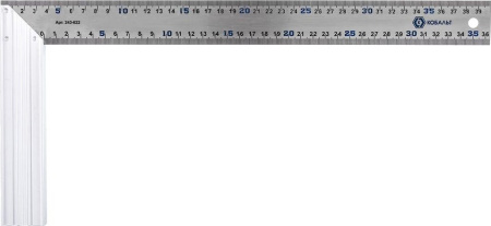 Угольник столярный нерж сталь, алюмин осн 400мм Кобальт 243-622
