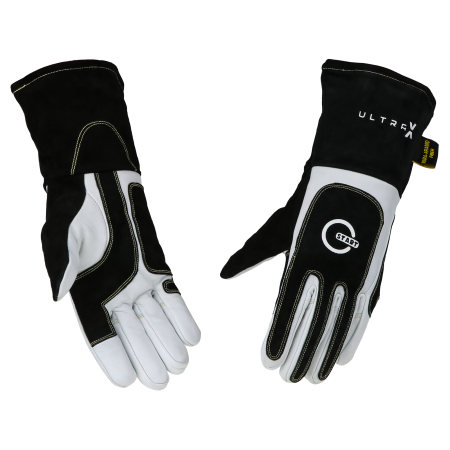 Краги спилковые ULTRA X STG2120 черные c белым